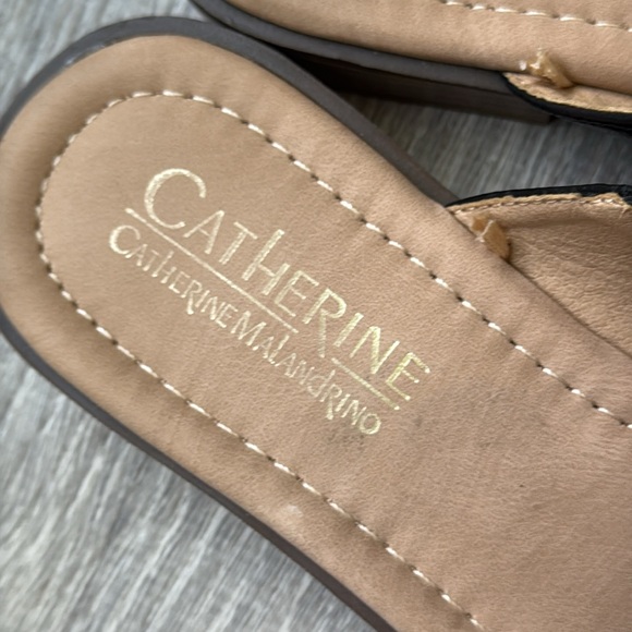 CATHERINE MALANDRINO Black Faux Leather Slip On Asos Mules - Picture 3 of 7